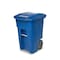 Toter Toter 48 Gal. Trash Can Blue with Quiet Wheels and Lid ANA48 - alternate 1